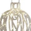 Luca Lighting kersthanger Tundra kerstbal zilver met verlichting D 25 H 27 cm