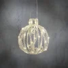 Luca Lighting kersthanger Tundra kerstbal zilver met verlichting D 20 H 22 cm