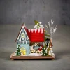 Luca Lighting kersthuisje Woody kerstman 16 x 9,5 x 14 cm