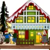 Luca Lighting kersthuisje Woody kinderen 16 x 9,5 x 11,5 cm