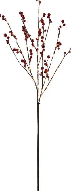 Luca Lighting kersttak met verlichting bessen rood 100 cm