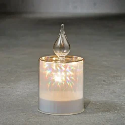 Luca Lighting LED kaars in glas transparant D 8 H 14,5 cm