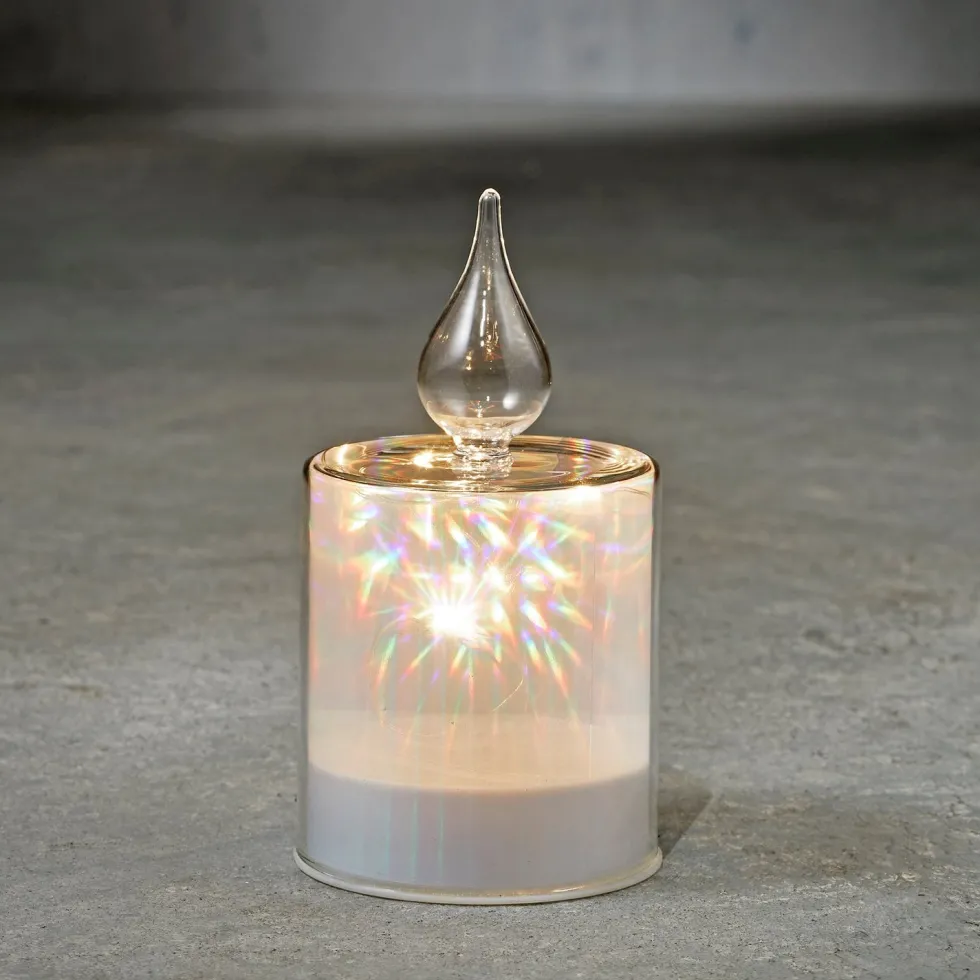 Luca Lighting LED kaars in glas transparant D 8 H 14,5 cm