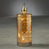Luca Lighting LED kaars in glas zwart D 8 H 22,5 cm