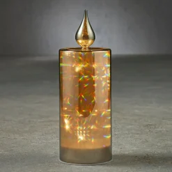 Luca Lighting LED kaars in glas zwart D 8 H 22,5 cm