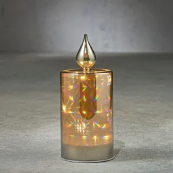 Luca Lighting LED kaars in glas zwart D 8 H 18 cm