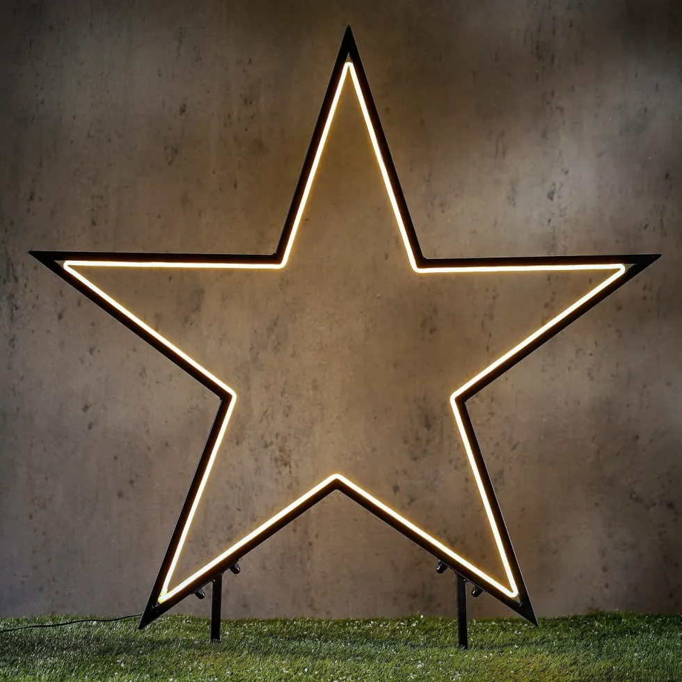 Luca Lighting tuinsteker Garden d'Light ster met verlichting warm wit 90 x 90 x 102 cm