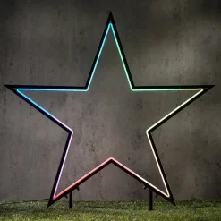Luca Lighting tuinsteker Garden d'Light ster met verlichting gekleurd 90 x 90 x 102 cm