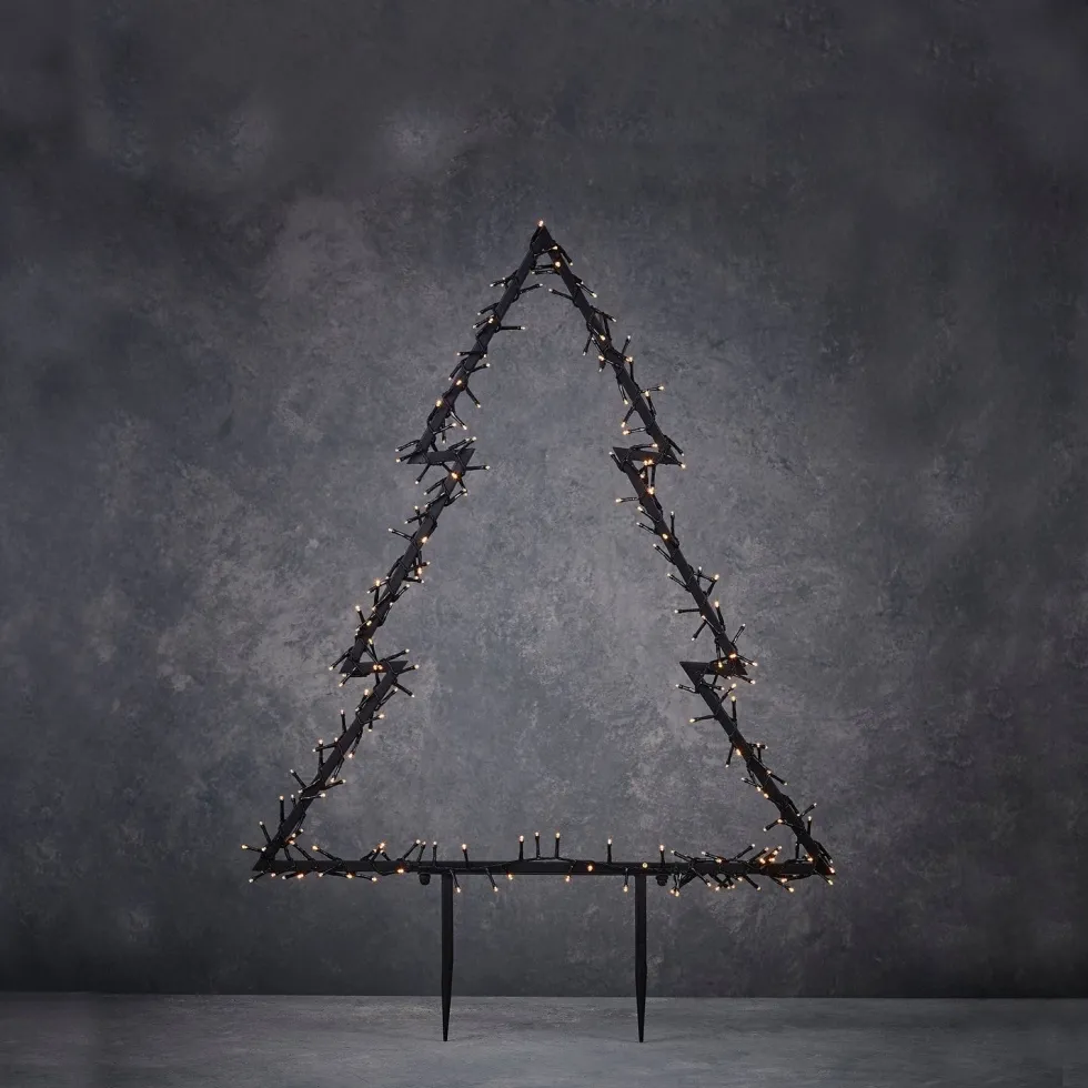 Luca Lighting tuinsteker kerstboom 53 x 1 x 75 cm met 175 LED lampjes warm wit