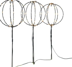 Luca Lighting tuinsteker Lux met verlichting D 20 H 60 cm 3 stuks