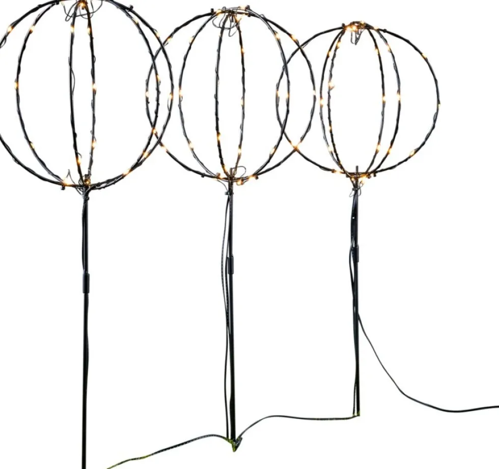 Luca Lighting tuinsteker Lux met verlichting D 20 H 60 cm 3 stuks