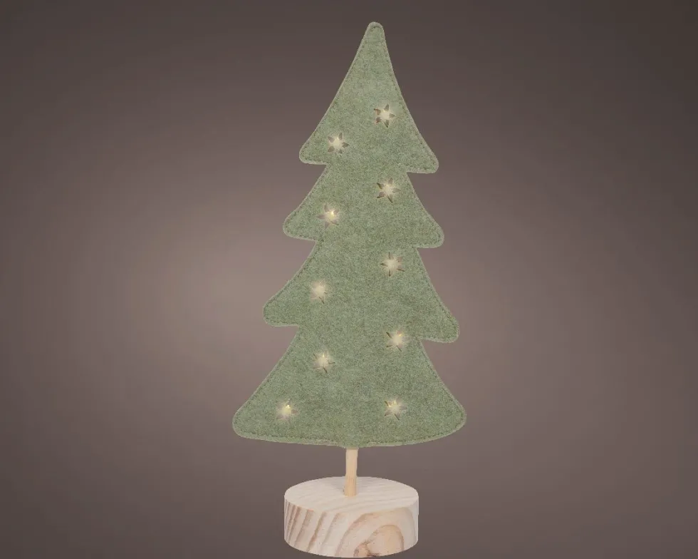 Lumineo decoratieboom Felton groen met verlichting 9 x 15,5 x 35 cm