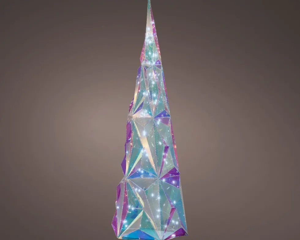 Lumineo decoratieboom wit met verlichting 19 x 19 x 61 cm