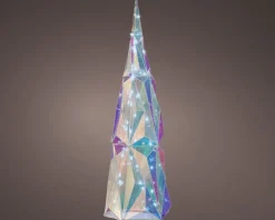 Lumineo decoratieboom wit met verlichting 17 x 17 x 41 cm