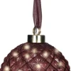 Lumineo kerstbal roze met verlichting D 20 cm