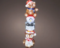 Lumineo kerstfiguur dieren met verlichting 19,5 x 19 x 63 cm