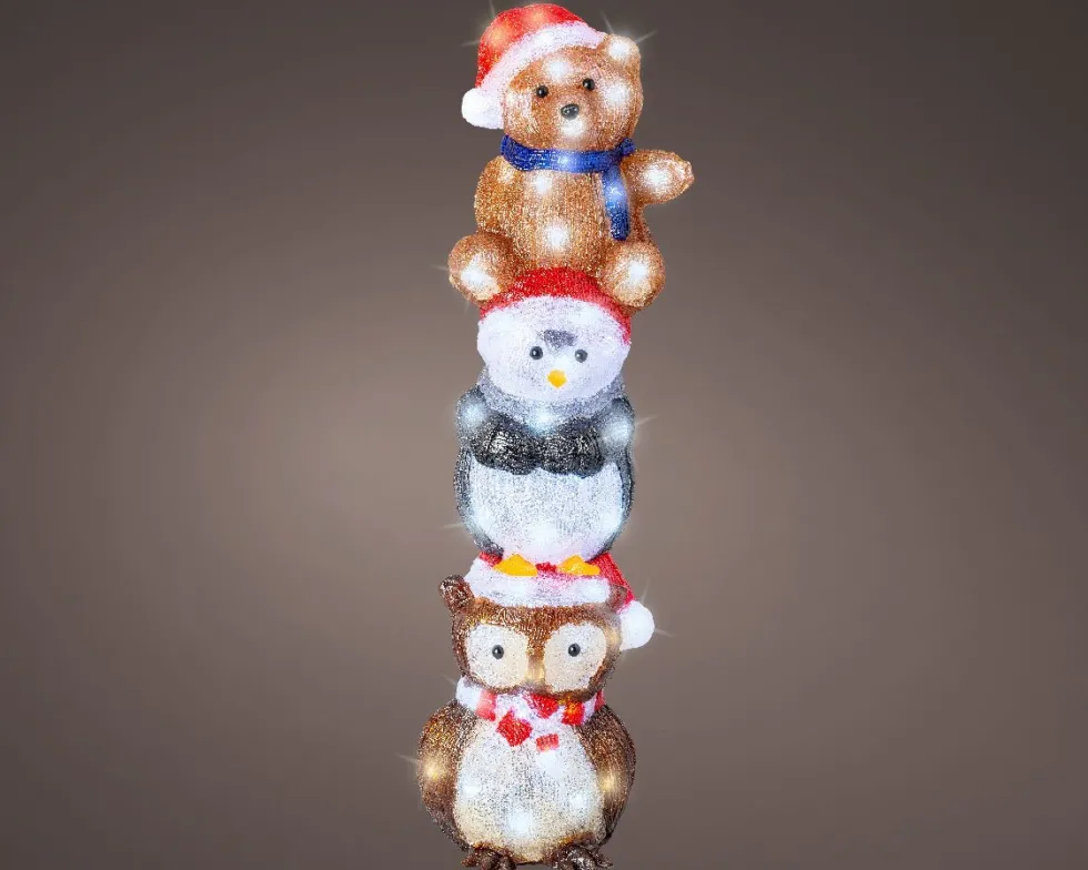 Lumineo kerstfiguur dieren met verlichting 19,5 x 19 x 63 cm