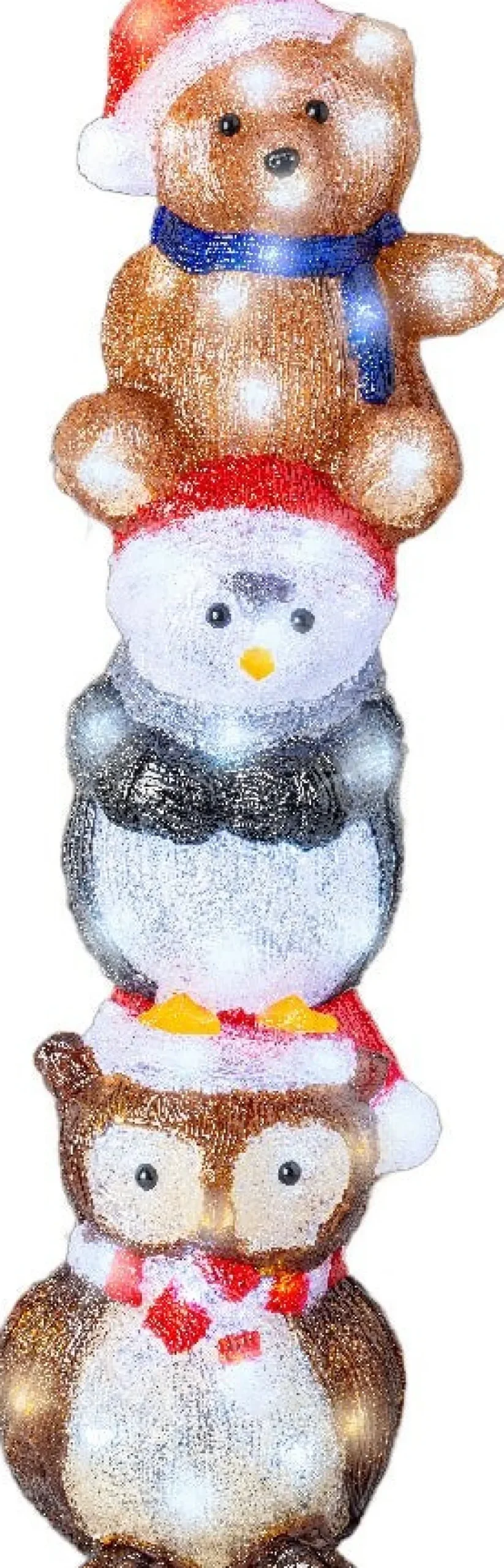 Lumineo kerstfiguur dieren met verlichting 19,5 x 19 x 63 cm