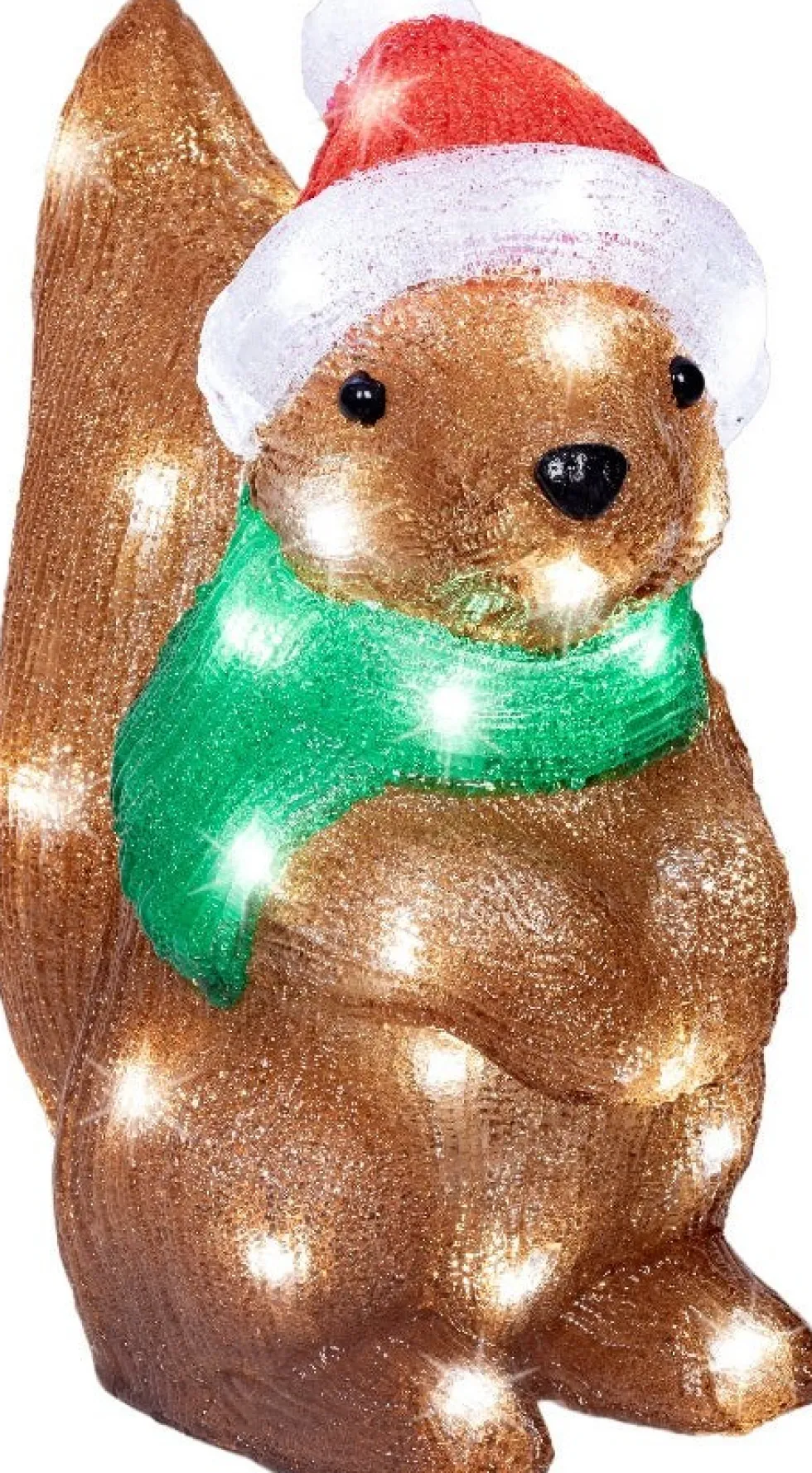 Lumineo kerstfiguur eekhoorn met verlichting 16 x 30 x 30 cm