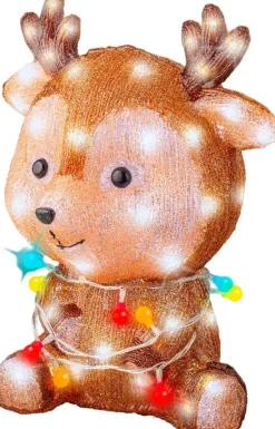 Lumineo kerstfiguur hert met verlichting 25 x 32 x 38 cm