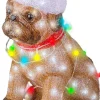 Lumineo kerstfiguur hond met verlichting 34 x 24 x 42 cm
