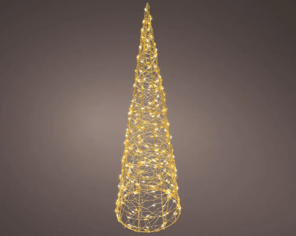 Lumineo kerstfiguur kegel met verlichting D 16 H 60 cm