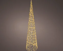 Lumineo kerstfiguur kegel met verlichting D 24 H 90 cm