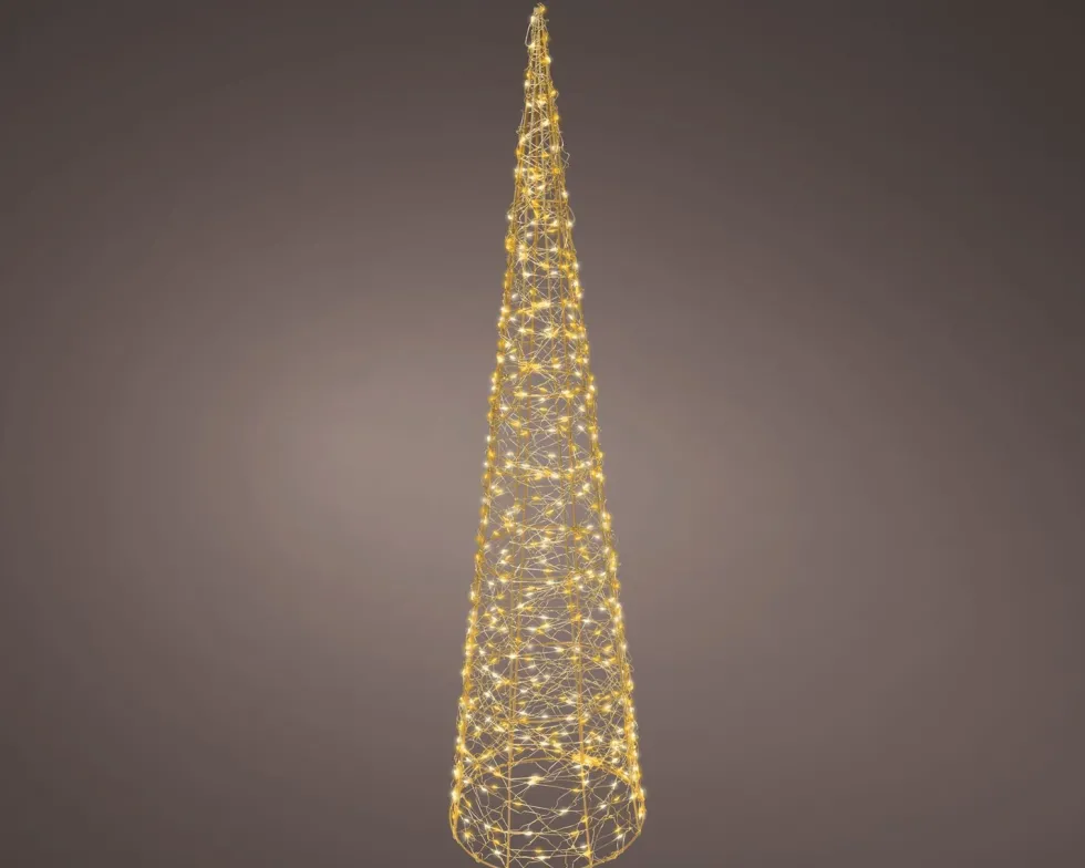 Lumineo kerstfiguur kegel met verlichting D 24 H 90 cm
