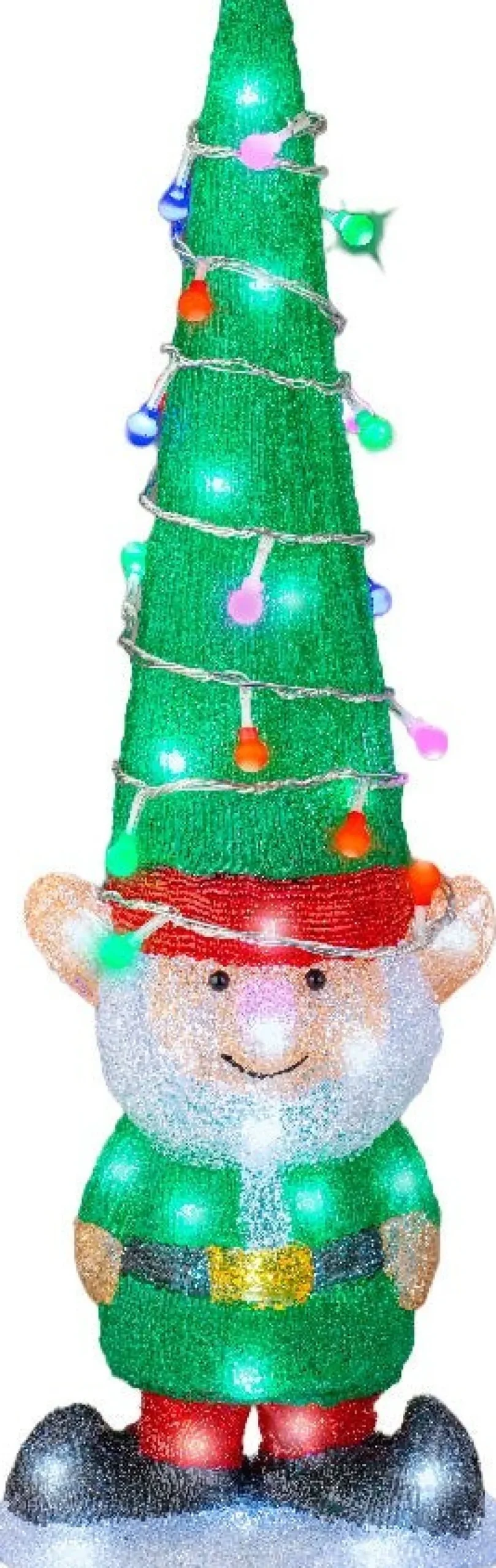 Lumineo kerstfiguur kerstelf met verlichting 19 x 12,5 x 60 cm
