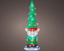Lumineo kerstfiguur kerstelf met verlichting 19 x 12,5 x 60 cm
