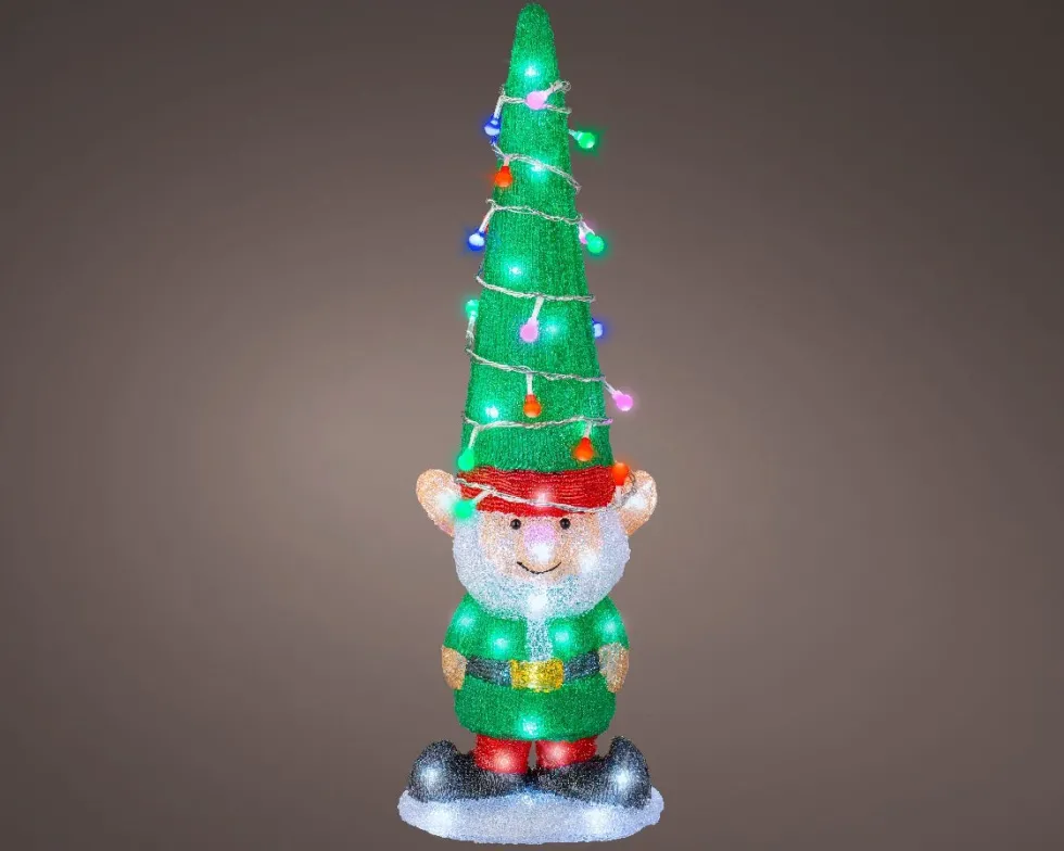 Lumineo kerstfiguur kerstelf met verlichting 19 x 12,5 x 60 cm