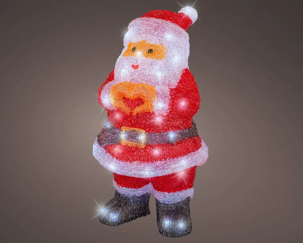 Lumineo kerstfiguur kerstman met verlichting 21,7 x 23 x 41,5 cm
