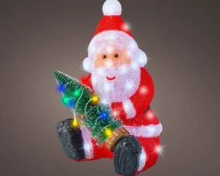 Lumineo kerstfiguur kerstman boom met verlichting 31 x 33 x 49,5 cm
