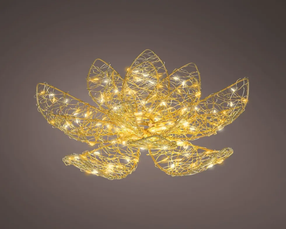 Lumineo kerstfiguur lotus bloem met verlichting D 28 H 9 cm