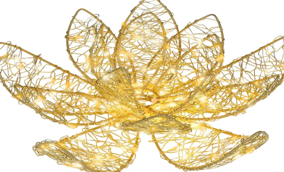 Lumineo kerstfiguur lotus bloem met verlichting D 28 H 9 cm