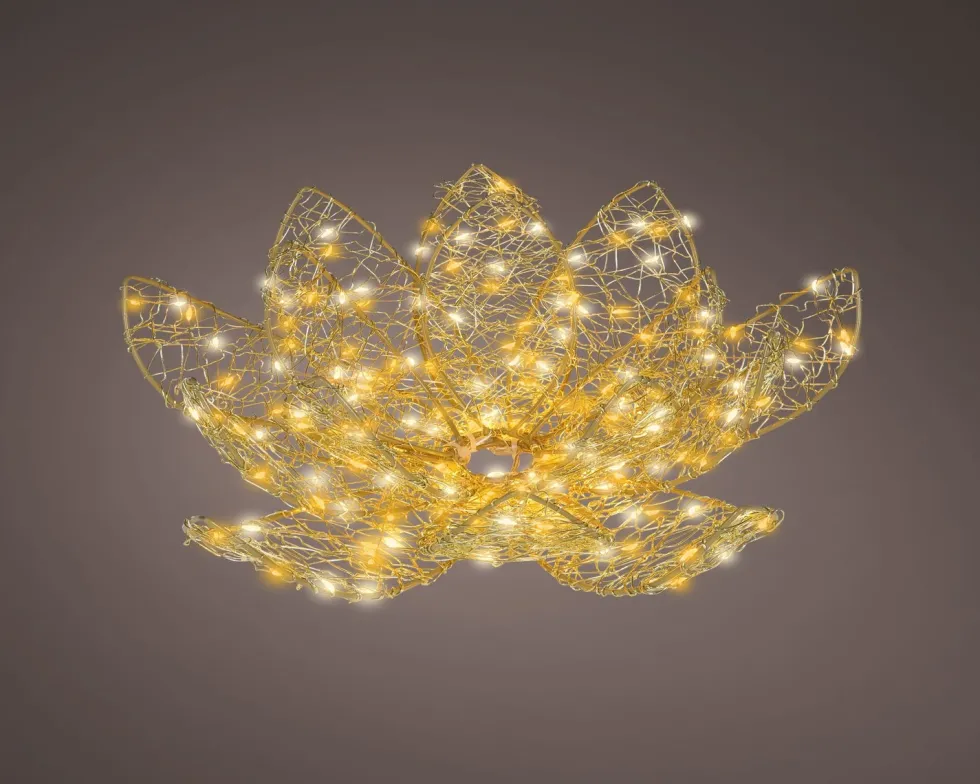 Lumineo kerstfiguur lotus bloem met verlichting D 38 H 13 cm