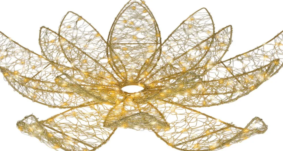 Lumineo kerstfiguur lotus bloem met verlichting D 58 H 16 cm