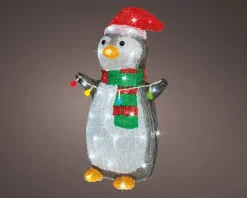 Lumineo kerstfiguur pinguin met verlichting 22 x 28 x 45 cm