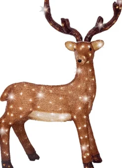Lumineo kerstfiguur rendier staand met verlichting 25 x 66 x 86 cm