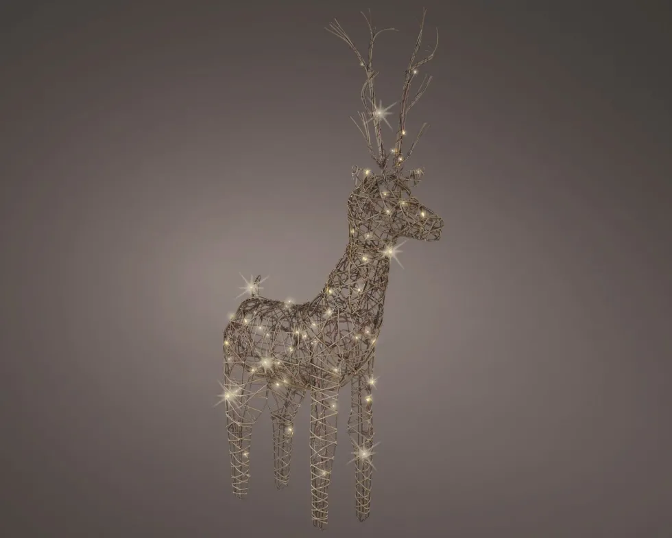 Lumineo kerstfiguur rendier met verlichting 24 x 60 x 104 cm