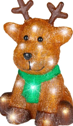 Lumineo kerstfiguur rendier met verlichting 17 x 18 x 25 cm