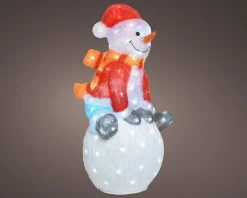 Lumineo kerstfiguur sneeuwpop met verlichting 33 x 40,5 x 70,5 cm