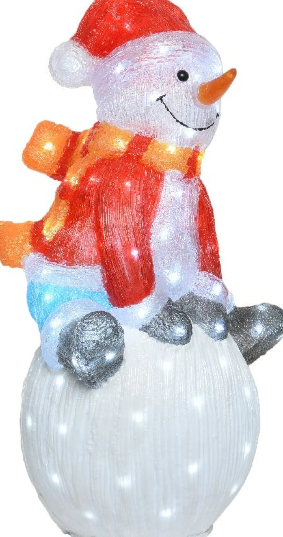Lumineo kerstfiguur sneeuwpop met verlichting 33 x 40,5 x 70,5 cm