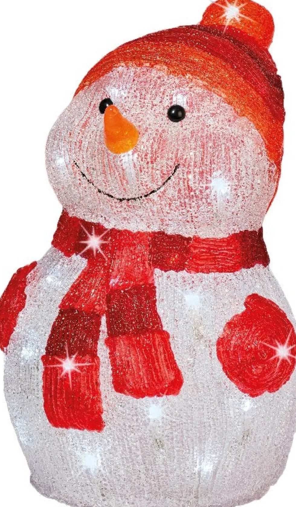 Lumineo kerstfiguur sneeuwpop met verlichting 25 x 25 x 35 cm