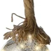 Lumineo kersthanger bal aan touw zilver met verlichting D 10 cm