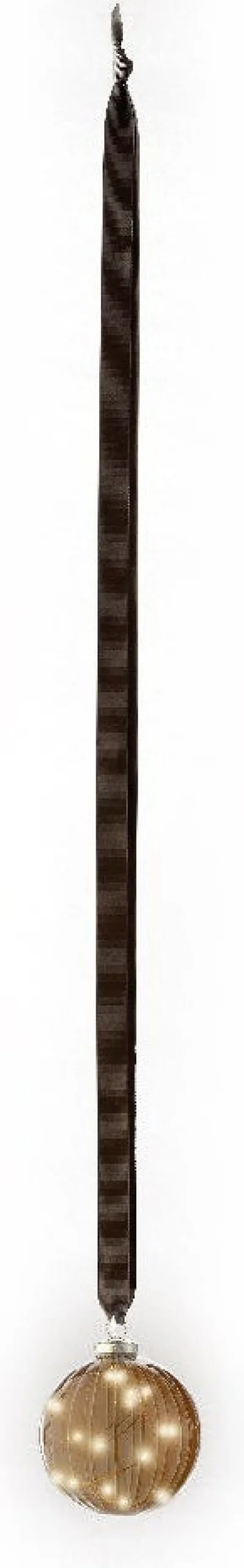 Lumineo kersthanger bal bruin met verlichting D 10 cm