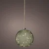 Lumineo kersthanger bal groen met verlichting D 20 cm