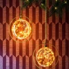 Lumineo kersthanger bal in ring oranje met verlichting 20 x 20 x 5 cm