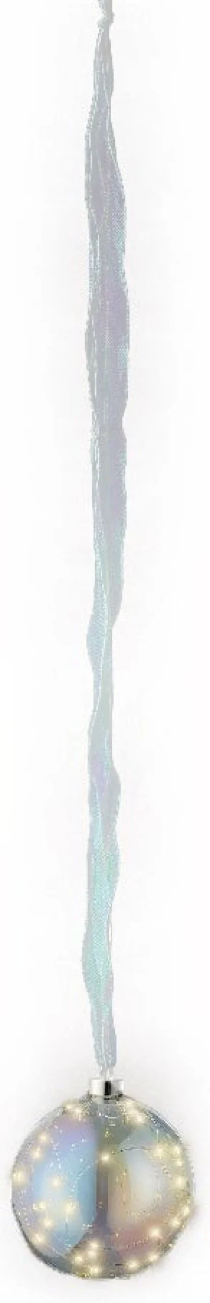 Lumineo kersthanger bal iriserend met verlichting D 14 cm