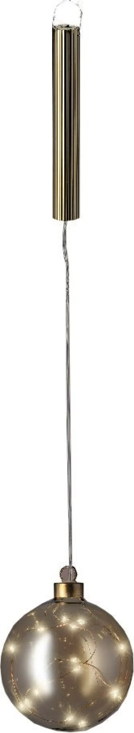 Lumineo kersthanger bal oranje met verlichting D 14 cm